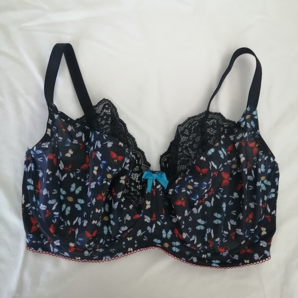 Cleo By Panache Kayla Butterfly Print Lace Balconette Bra 32G - Picture 9 of 16